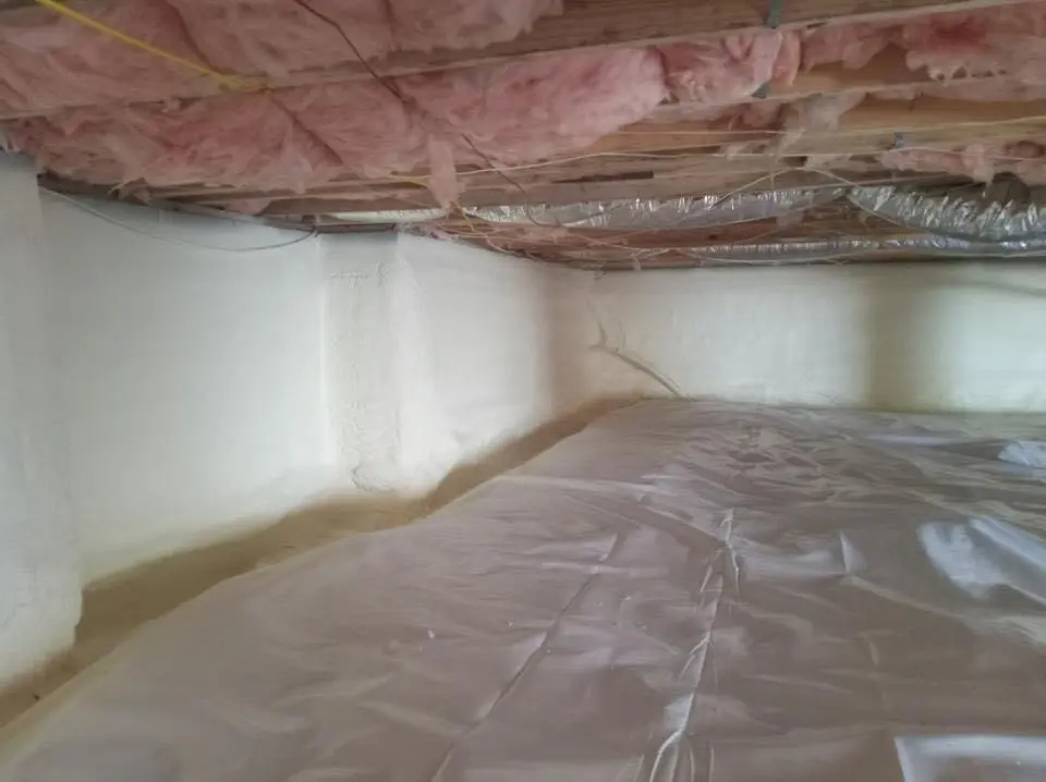 Crawl space encapsulation with closed-cell spray foam for Roof Waterproofing in Central Point
